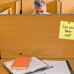 Office Cubicle With Editable Note Zoom Virtual Background