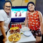 Julie Vega and daughter enjoying their meal together