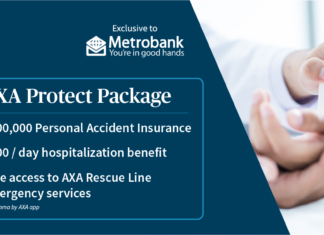 Free insurance package from AXA Philippines and Metrobank