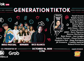 Celebrate #GenTikTokPH with Ben&Ben, Iñigo Pascual and Rico Blanco on October 18