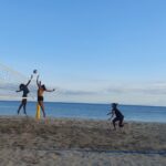 3 The Philippine Women’s Volleyball team with their graceful movements while practicing at the white beach of Landco Resort Estate Club Laiya in Batangas