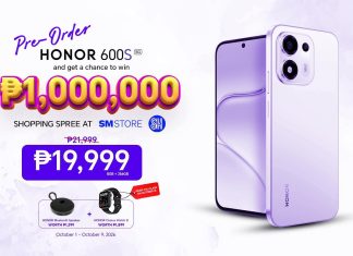 Pre-order the HONOR 600S for only PHP 19,999 and Win PHP 1 Million worth of SM Shopping Spree!